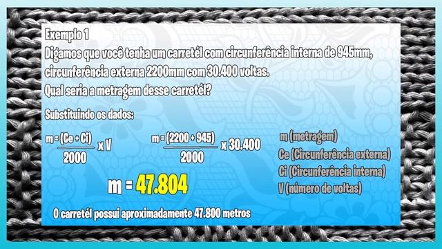 Calculando dados do urdume para alimentação