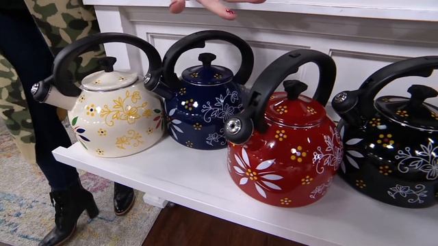 Temp-tations Classic or Holiday 2.3-qt Enamel on Steel Kettle on QVC