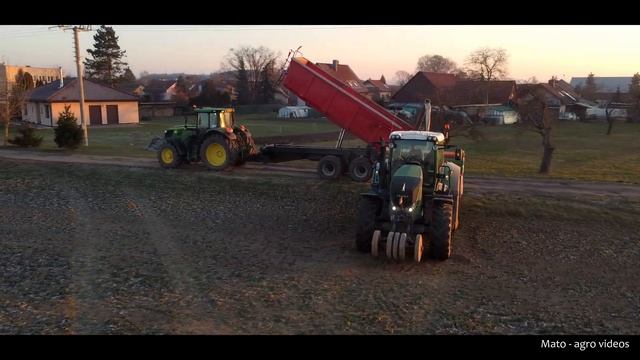Práškování 2023 - Fendt 828 Vario, John Deere 6175M