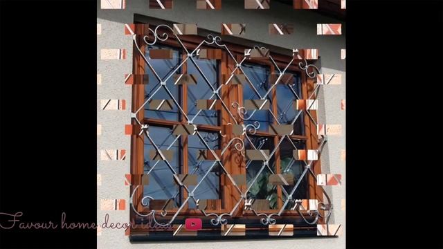 Colorful windows and staircase grill design ideas