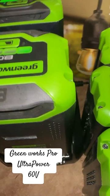 Charging greenworks pro￼. #fypシ #lawnmower #shortvideo #battery