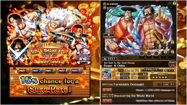 UNBELIEVABLE!! OPTC 10TH ANNIVERSARY SUPER SUGO FEST PART 4 PULLS! [One Piece Treasure Cruise]