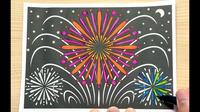 FREE! Easy firework coloring pages for kids free download