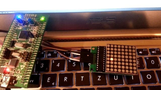 Led matrix, max7219, stm32vldiscovery, platformio