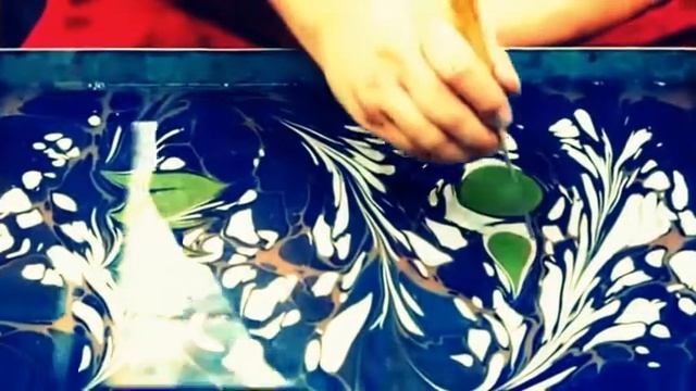 how to paint on water for paper marbling | very beautiful ebru art