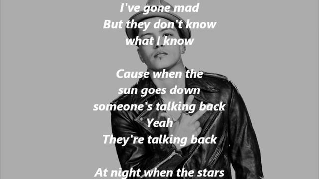 Bruno Mars - Talking To The Moon Lyrics