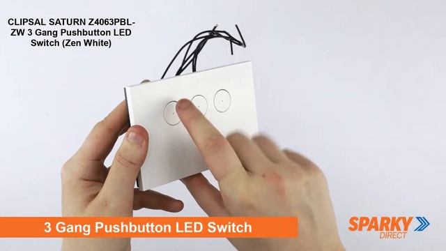 Sparky Direct : CLIPSAL SATURN Z4063PBL-ZW | 3 Gang Pushbutton LED Switch (Zen White)