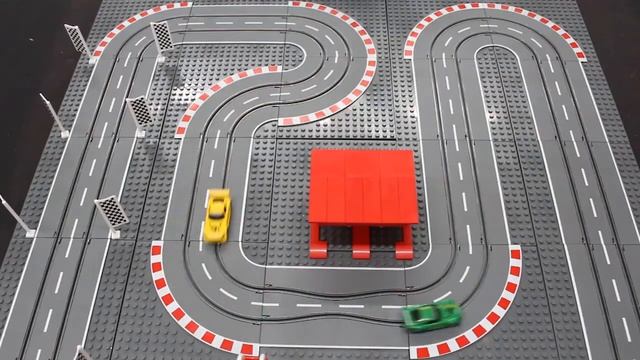 MICRO SLOT RACING - World's smallest slot car race - Green vs Yellow race 1