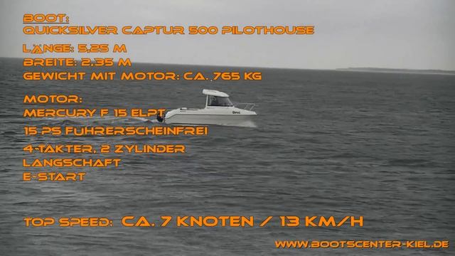 Quicksilver Captur 500 Pilothouse mit Mercury F 15 ELPT 15 PS - Führerscheinfrei