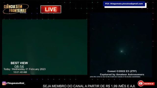 COMETA VERDE! AO VIVO! COMETA C 2022 E3!