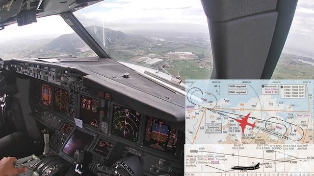 Boeing 737 - Turbulent Approach over the mountains in Santander