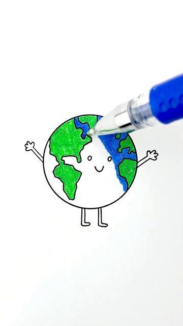 Satisfying Planet Earth 🌎 Coloring color colouring colour art pen ink