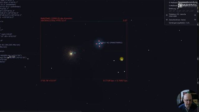 Messier 10 & Komet C/2017 K2 PANSTARRS fotografiert - Blick durch mein Teleskop