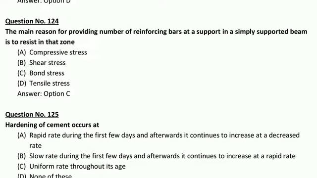 IMPORTANT MCQ CONCRETE TECHNOLOGY ( PART - 3 )