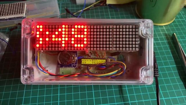 MAX7219 RTC dh11 matrix clock with Arduino BOX