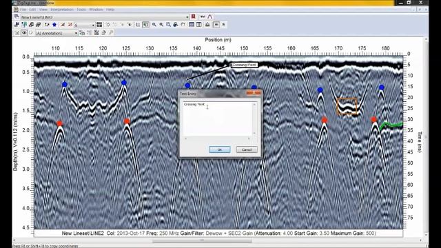 Adding Interpretations to GPR data using EKKO_Project software (V5 R2)