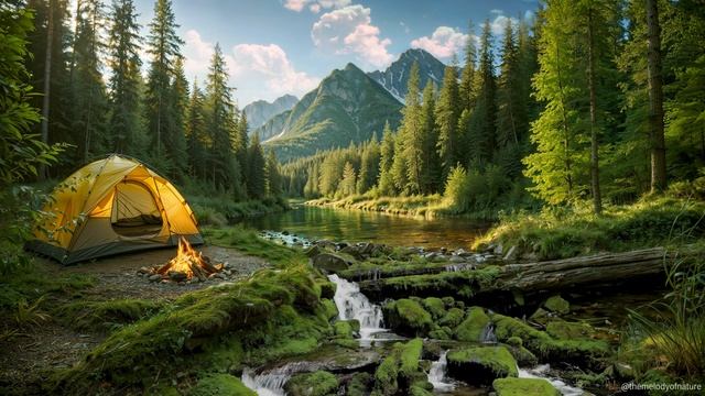 Spring Ambience Never seen before, Two Hours of Enchanting Bird Chirps and Flowing Stream
