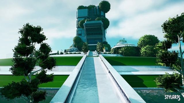 Stylized Solarpunk City Environment | Available for Unity & Unreal Engine | Modular Game-Ready Asse