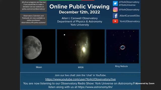 York University Allan I. Carswell Observatory OPV December 12th 2022