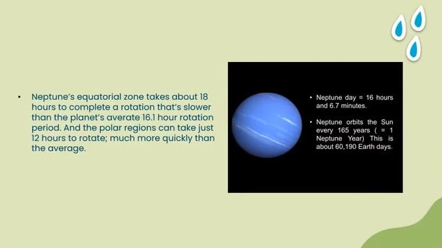 Neptune’s days are 16 hours long.