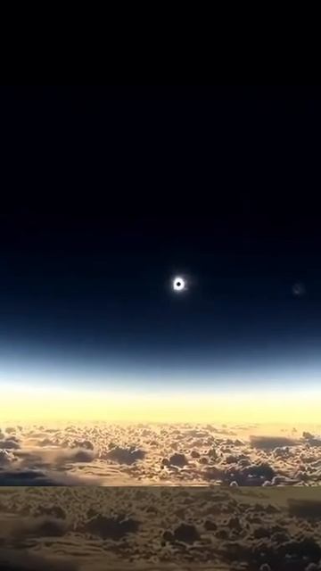 Incredible solar eclipse captured from an aeroplane