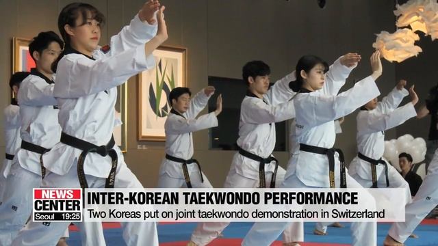 Two Koreas perform joint taekwondo demonstration in Switzerland