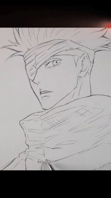 Drawing Gojo From Jujustu Kaisen #anime #jujutsukaisen #drawing #sketch #sketch #art #shorts #viral