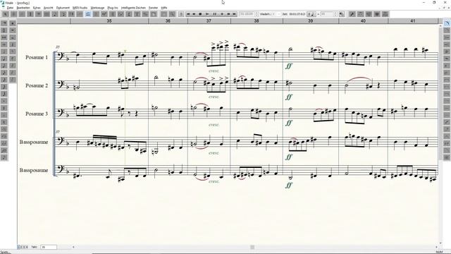 Matthias Wibel - Fugue for five trombones Op. 45 performed by Finale 26 with Noteperformer 3