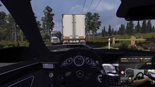 Euro truck simulator 2 - Jogando com uma Mercedes E63 500 Cv, Logitech G27.