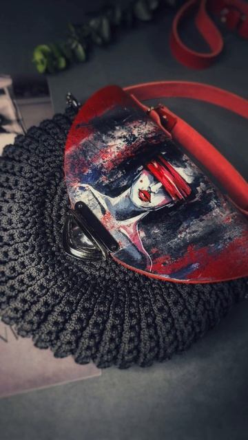 Орео с ручной росписью клапана #bag #handmade #crochet #crochetbag #knitting #вязанаясумка