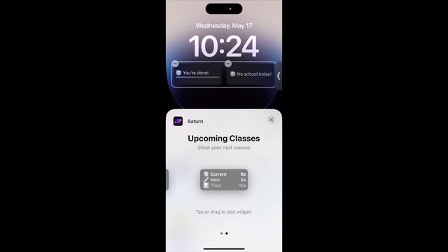 How to install Upcoming Classes Saturn widget on LockScreen?