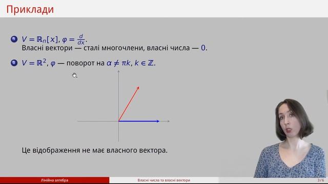 Відео 61. Власні числа та власні вектори лінійного оператора