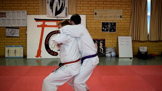 Escape rear over-arm bear hug - Bassai Dai - Bunkai/Application - Movements #22-24