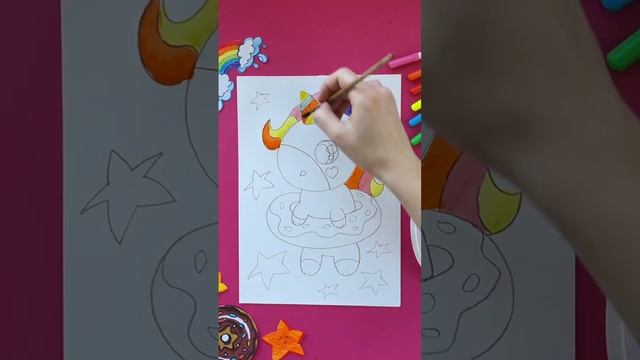 Baby ART 🎨 Видео-урок единорог 🦄🌈 #art #творчество #рисование #рукоделие #аппликация #рисунки