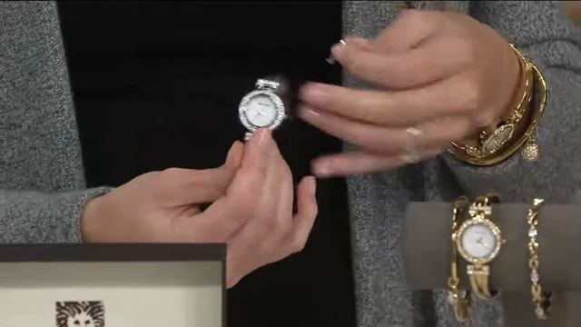 Anne Klein Crystal Bangle Watch and Bracelet Set on QVC