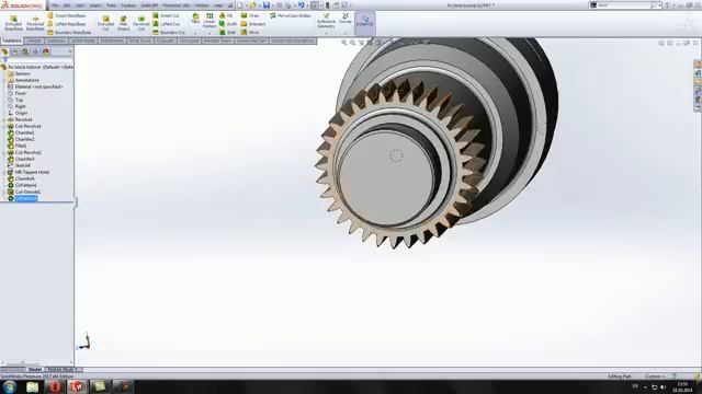 Gear teeth cutting at SolidWorks