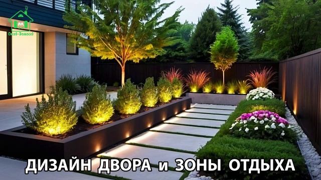 Дизайн двора и зоны отдыха фото частного дома варианты и идеи (42) 🏡🌳🪑