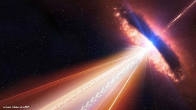 A Neutrino from a Blazar's Black Hole!