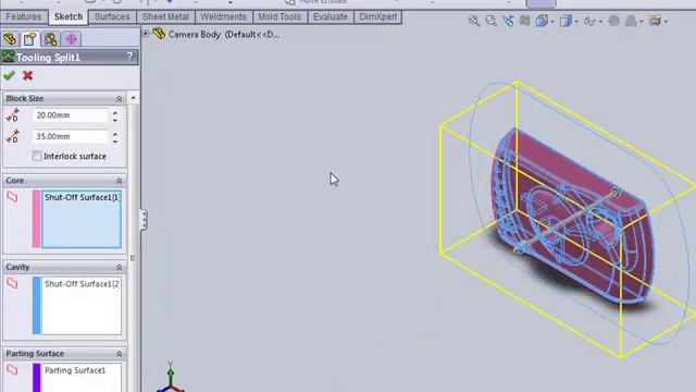 Mold tools at solidWorks