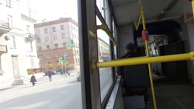 Трамвай "3045 по 21" Петербурга 11-***: ЛВС-86К 3045 по №21 (12.04.21)