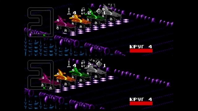 Rock n’ Roll Racing - прохождение на сложности Маньяк на двоих (Планета  Драконис - 2 этап) SEGA