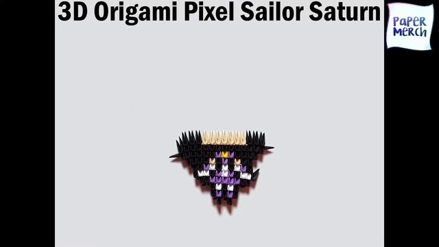 3D Origami Pixel Sailor Saturn | Stop Motion