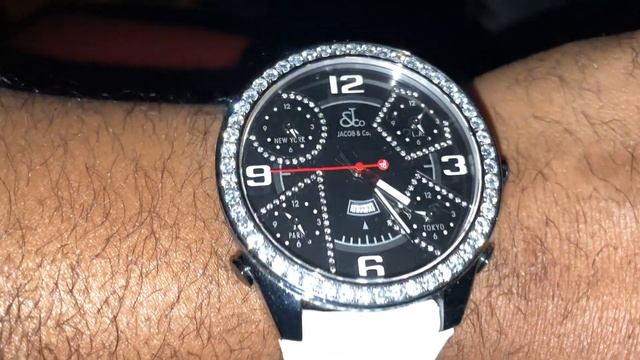 JACOB AND CO RARE 5 TIME ZONE BLACK PVD VS DIAMONDS WATCH IN 4K