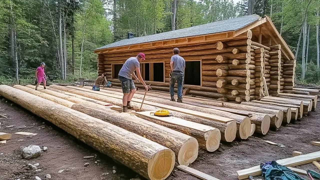 Семья из 7 человек построила потрясающий бревенчатый дом на Аляске за 2 года