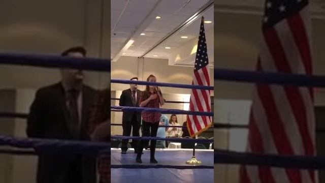 U.S. National Anthem sung by 13 year old girl.