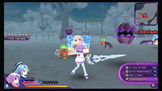 Hyperdimension Neptunia U: Action Unleashed - Neptune and Blanc Gameplay