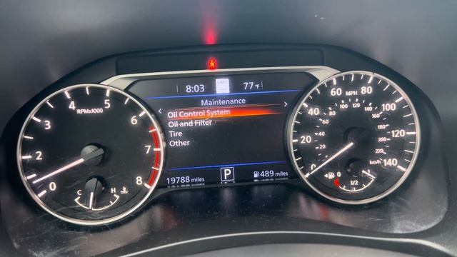 2023 Nissan Altima - Oil Light Maintenance Reset