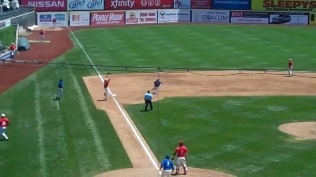 Sean Miller-Jones singles in a run in the second inning of the NEC title game