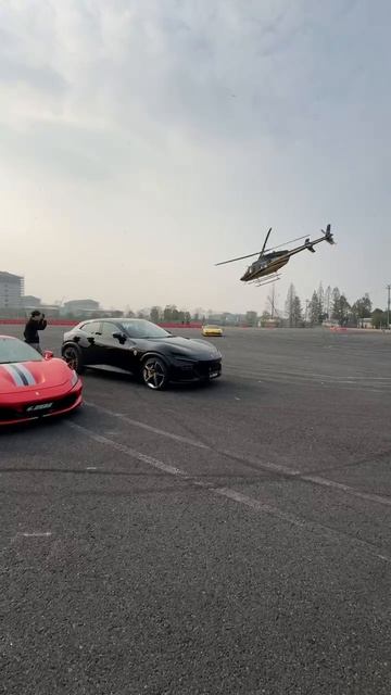 Китайский дрифт: вертолёт VS авто