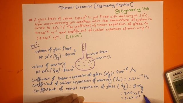 Thermal Expansion Numericals | Heat and Thermodynamics | Physics | Volume of Mercury Overflow